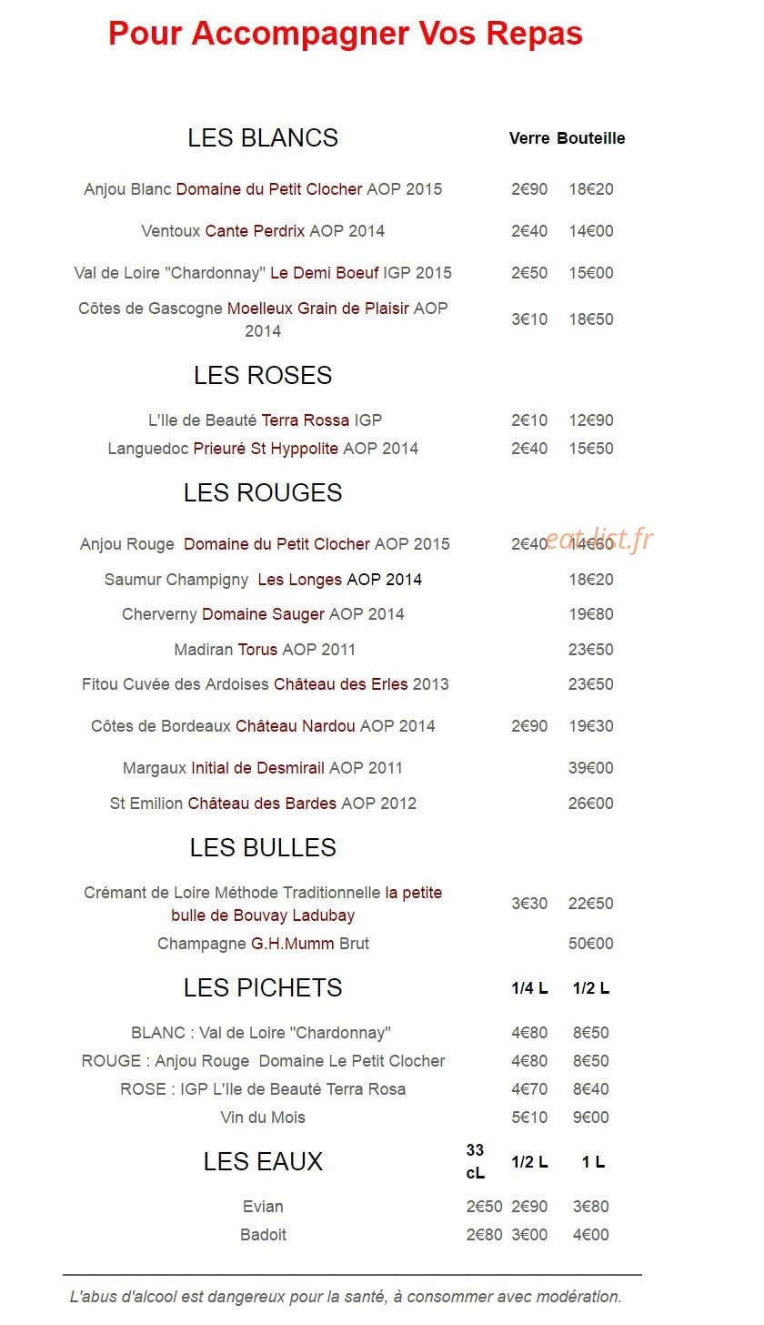 Faubourg Café — carte page 7