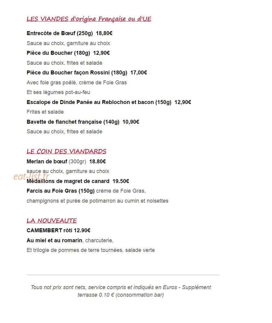 Faubourg Café — carte page 5