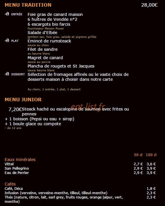 Grand Café — carte page 7