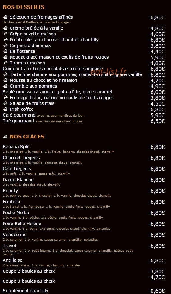 Grand Café — carte page 4