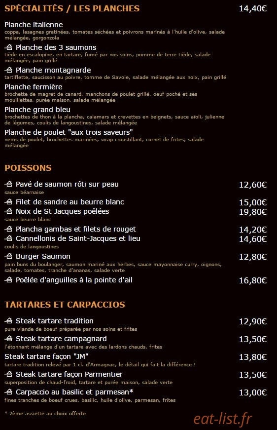 Grand Café — carte page 2