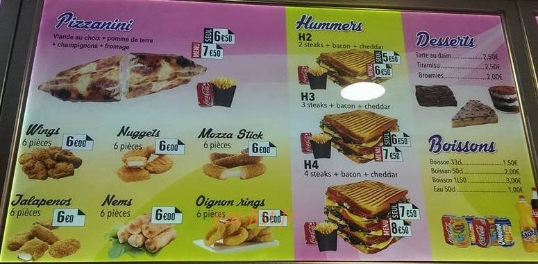Miam's — carte page 1