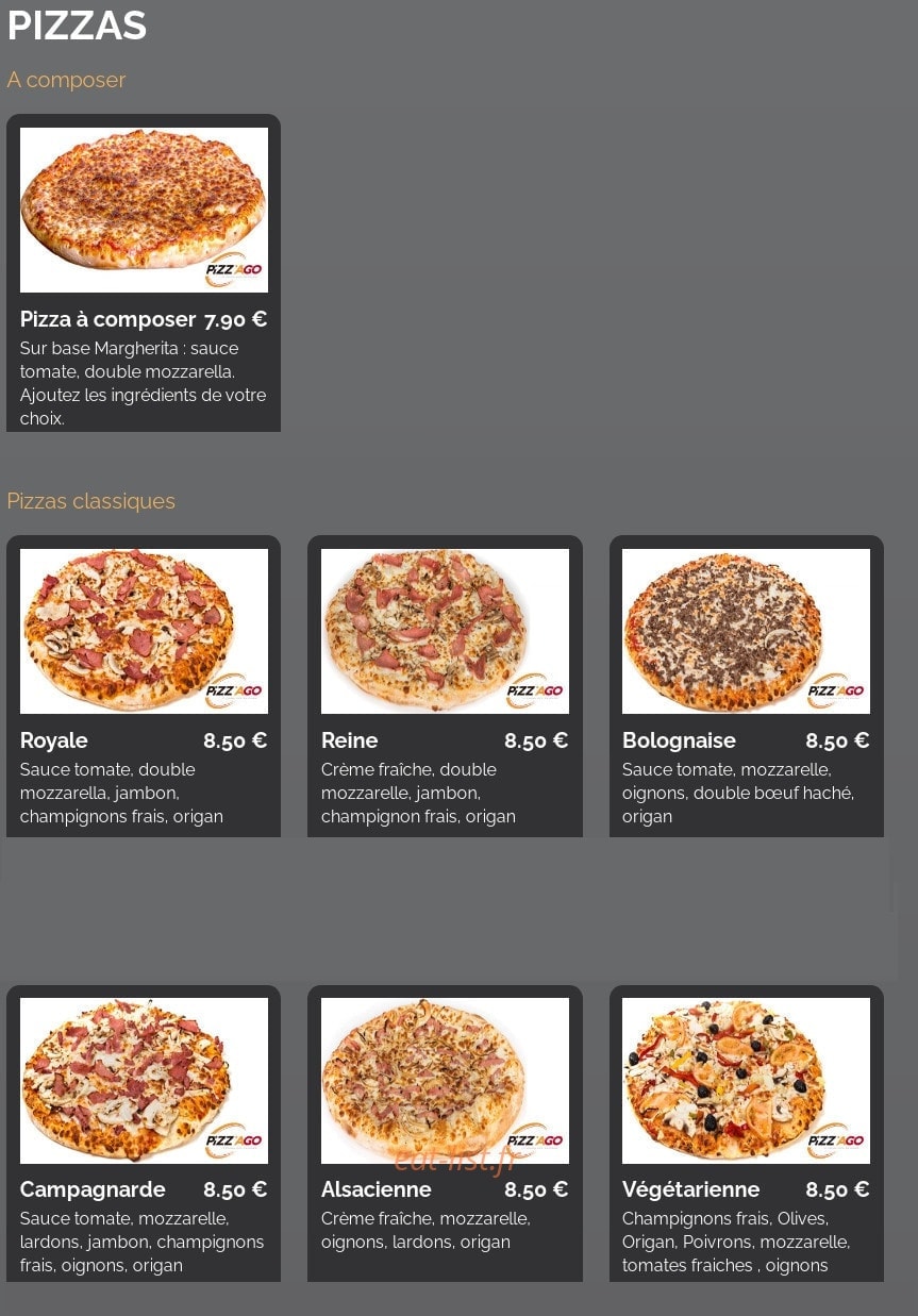 Pizz'Ago — carte page 3