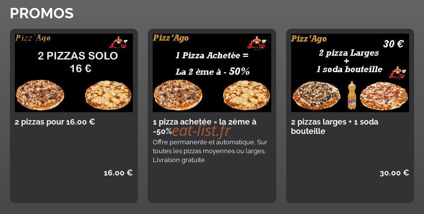 Pizz'Ago — carte page 1