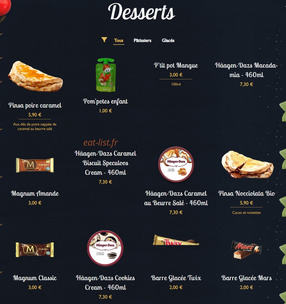 Pizza Tempo — carte page 7