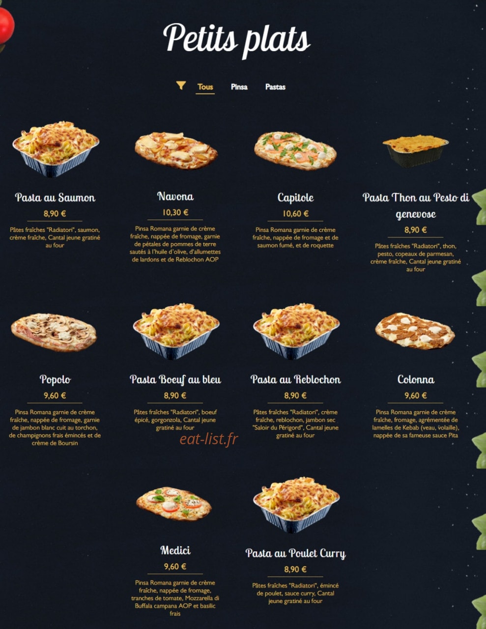 Pizza Tempo — carte page 6