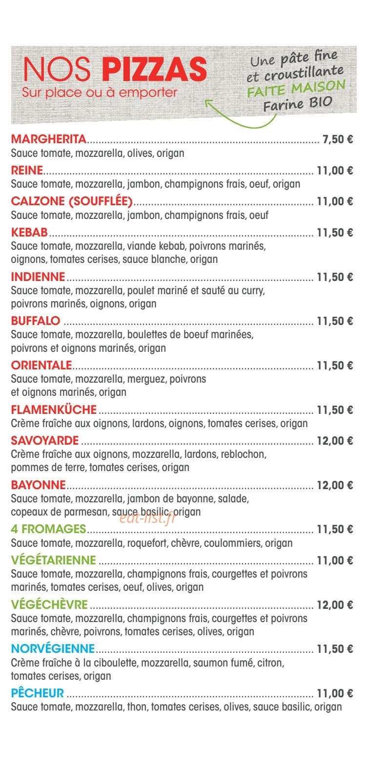 Pizzeria St Pierre — carte page 2