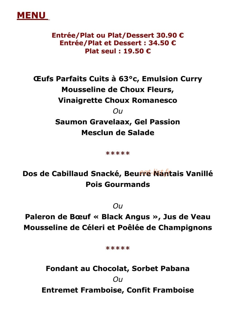 Restaurant O'to — carte page 2