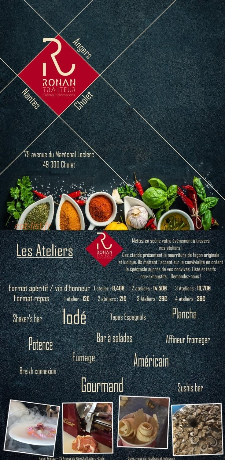 Ronan Traiteur — carte page 3
