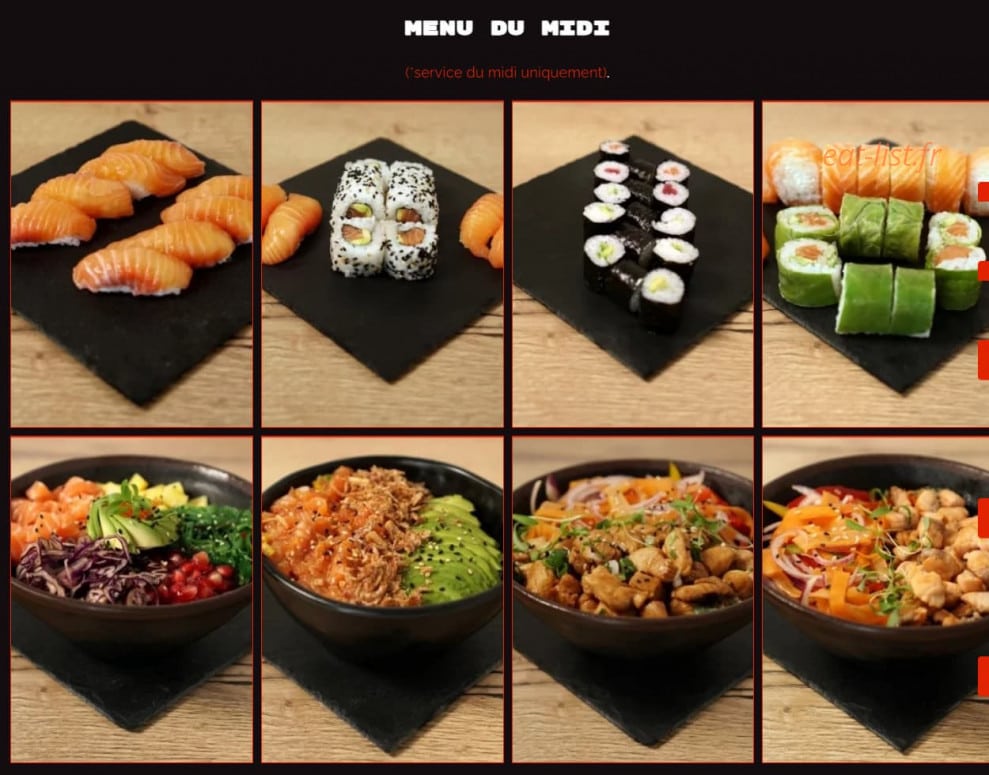 Youko sushi — carte page 1