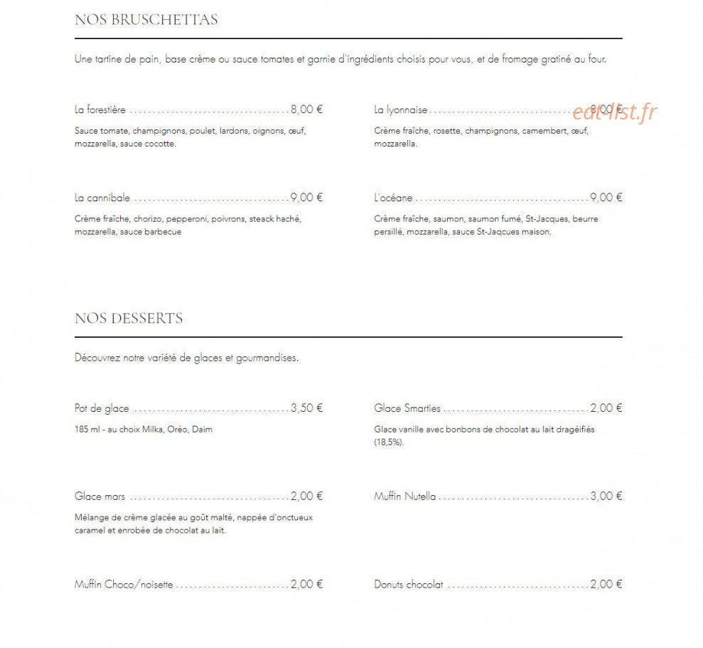 Les Plaisirs du Lys — carte page 4