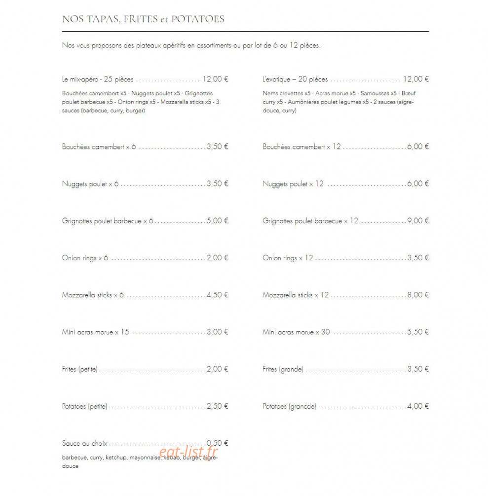 Les Plaisirs du Lys — carte page 1