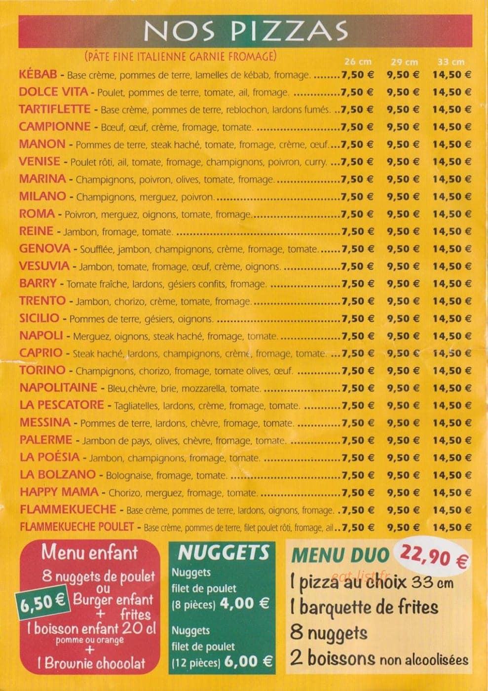 Pizza Dome — carte page 2