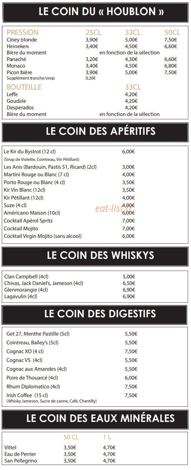 Le Bystrot — carte page 7