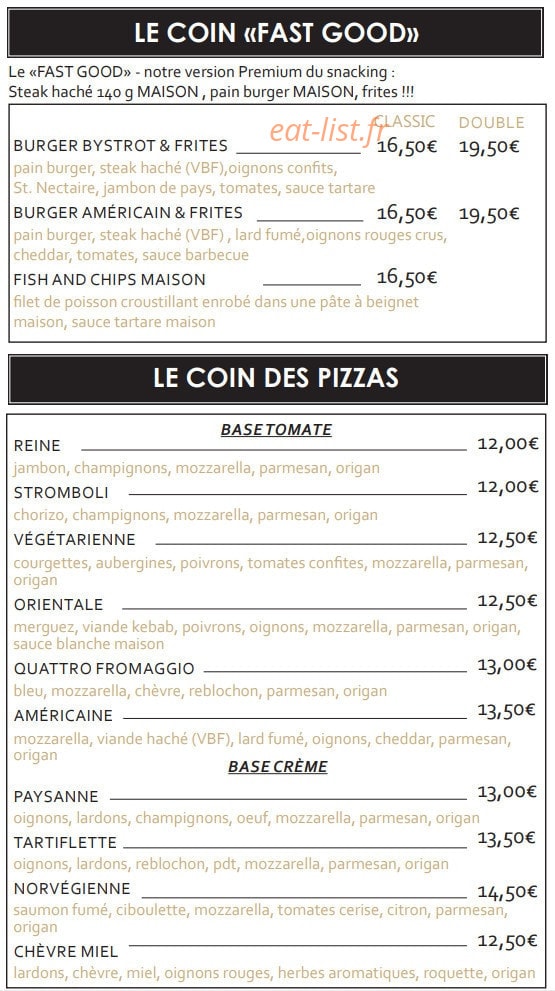 Le Bystrot — carte page 2