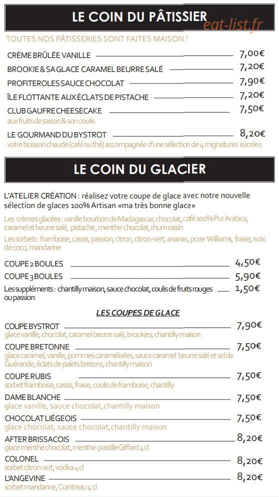 Le Bystrot — carte page 4