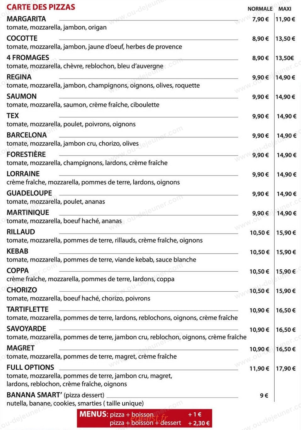 Pizza Cook — carte page 1
