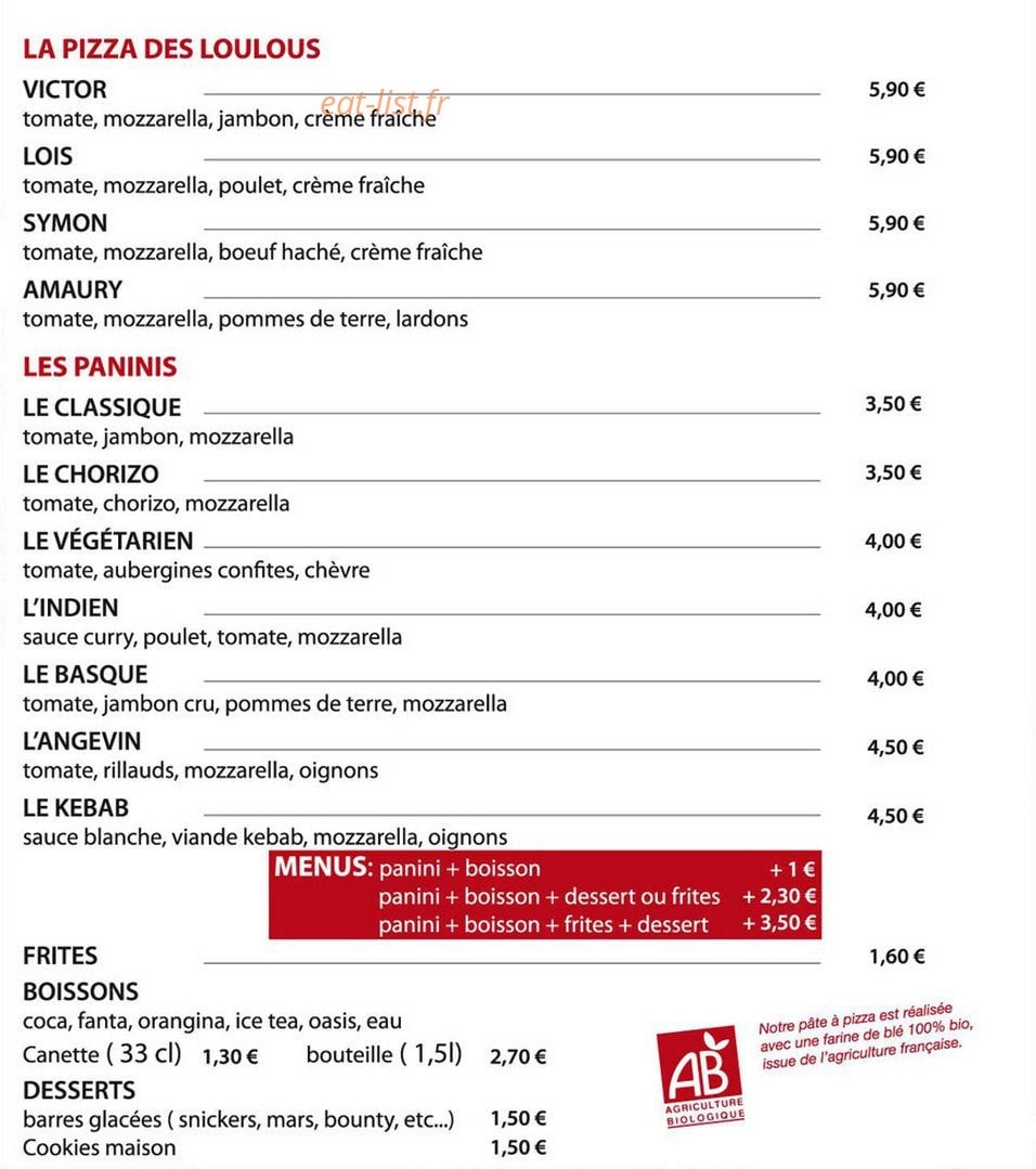 Pizza Cook — carte page 2