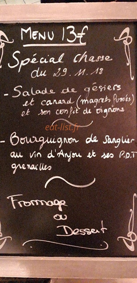 Bistrot de St Sat — carte page 1
