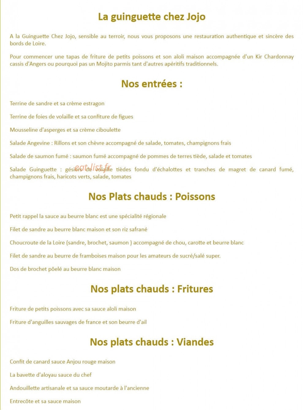 Guinguette chez Jojo — carte page 2