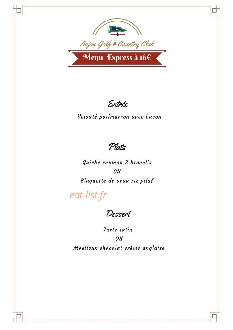 Anjou Golf & Country Club — carte page 1