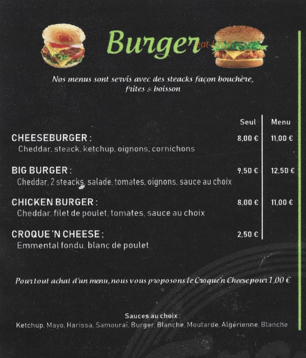 Fresh burger 49 — carte page 1