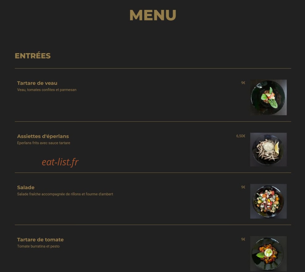 La Table de Nini — carte page 1