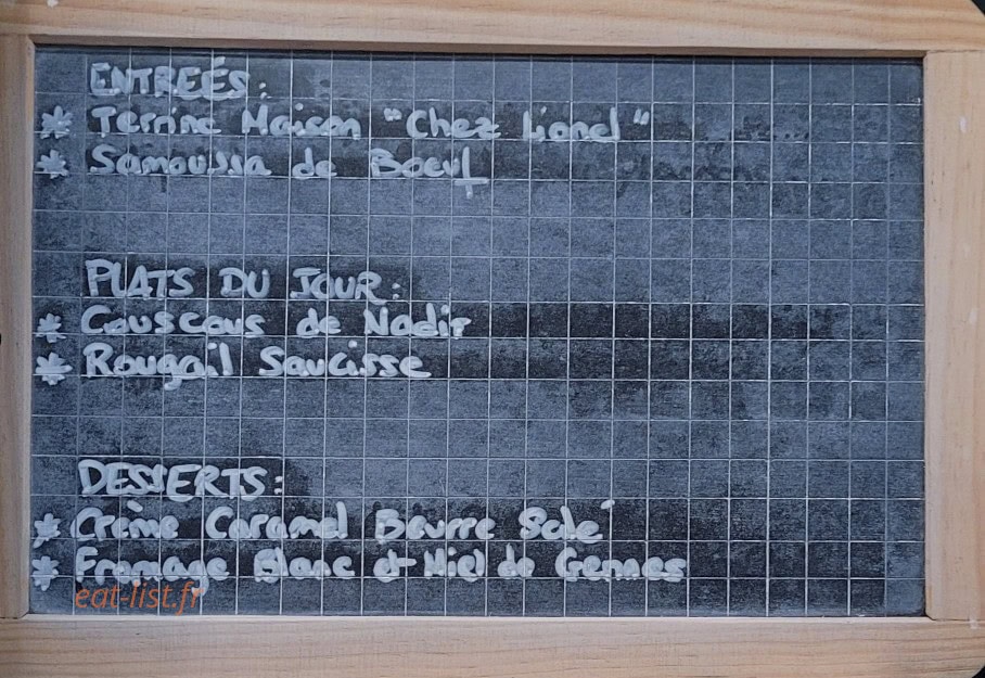Chez Lionel — carte page 1