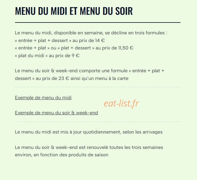 Chez Lionel — carte page 2