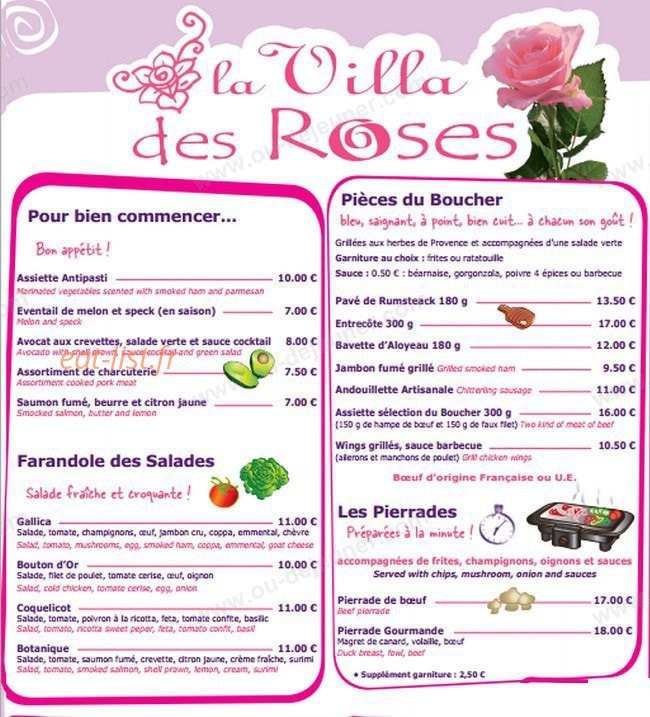 La Villa des Roses — carte page 1