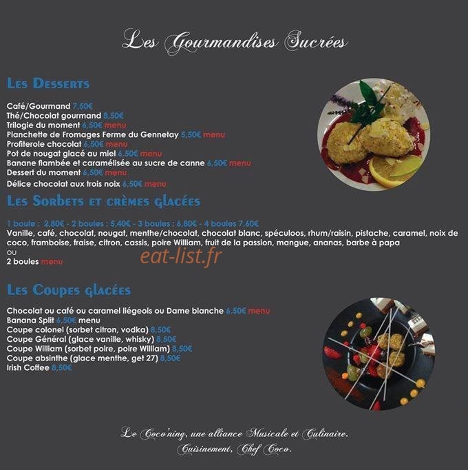 Le Coco'ning — carte page 8