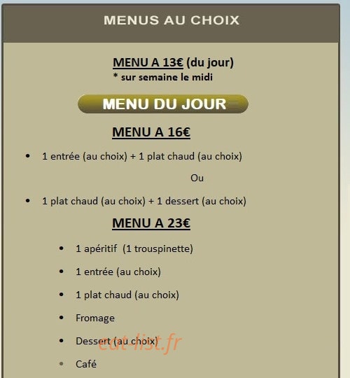 Carte et menu de Les Delices Du Moulin D'anjou à Le Louroux Beconnais — Menus