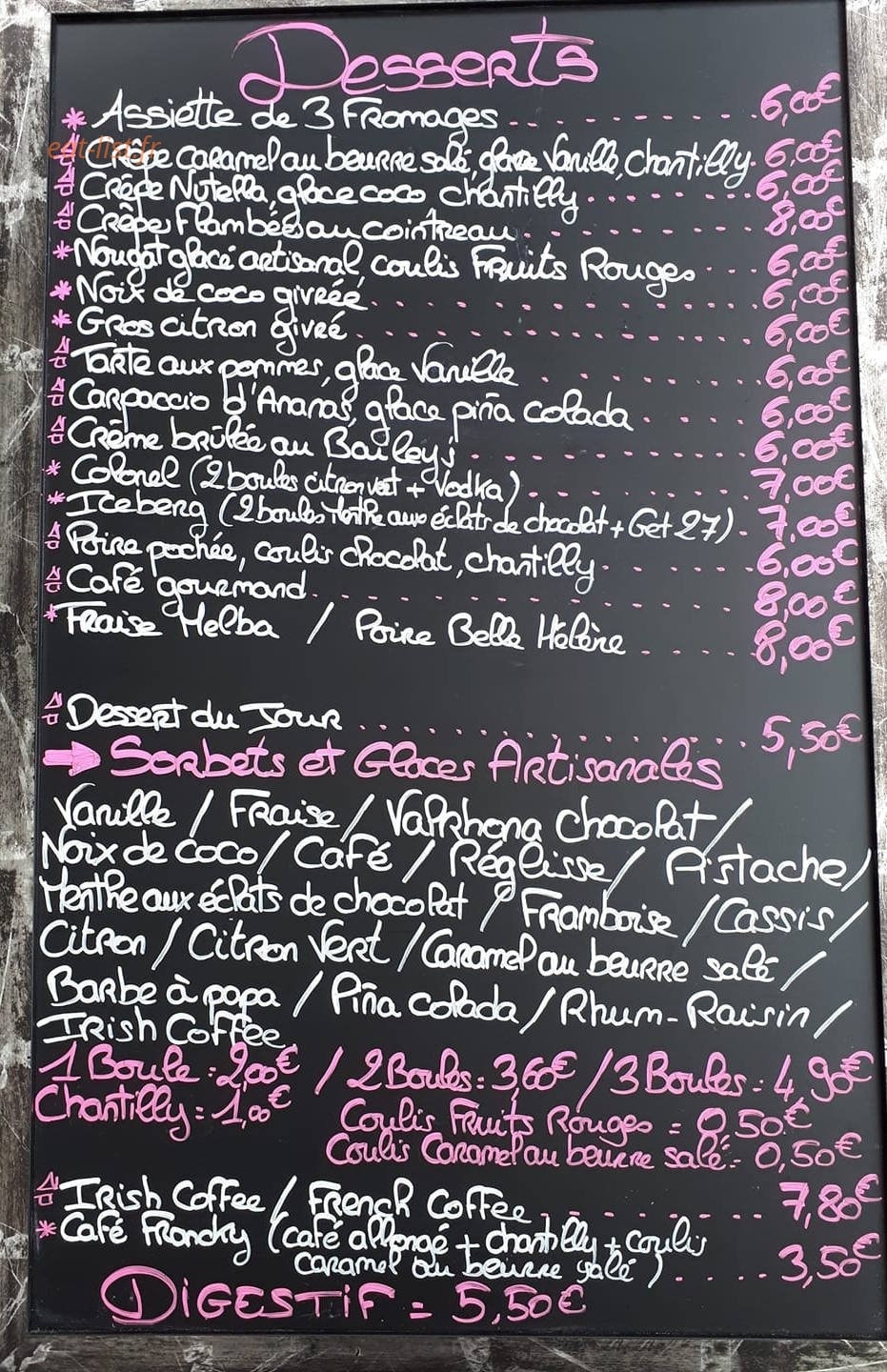 L'Auberge du Vigneron — carte page 2
