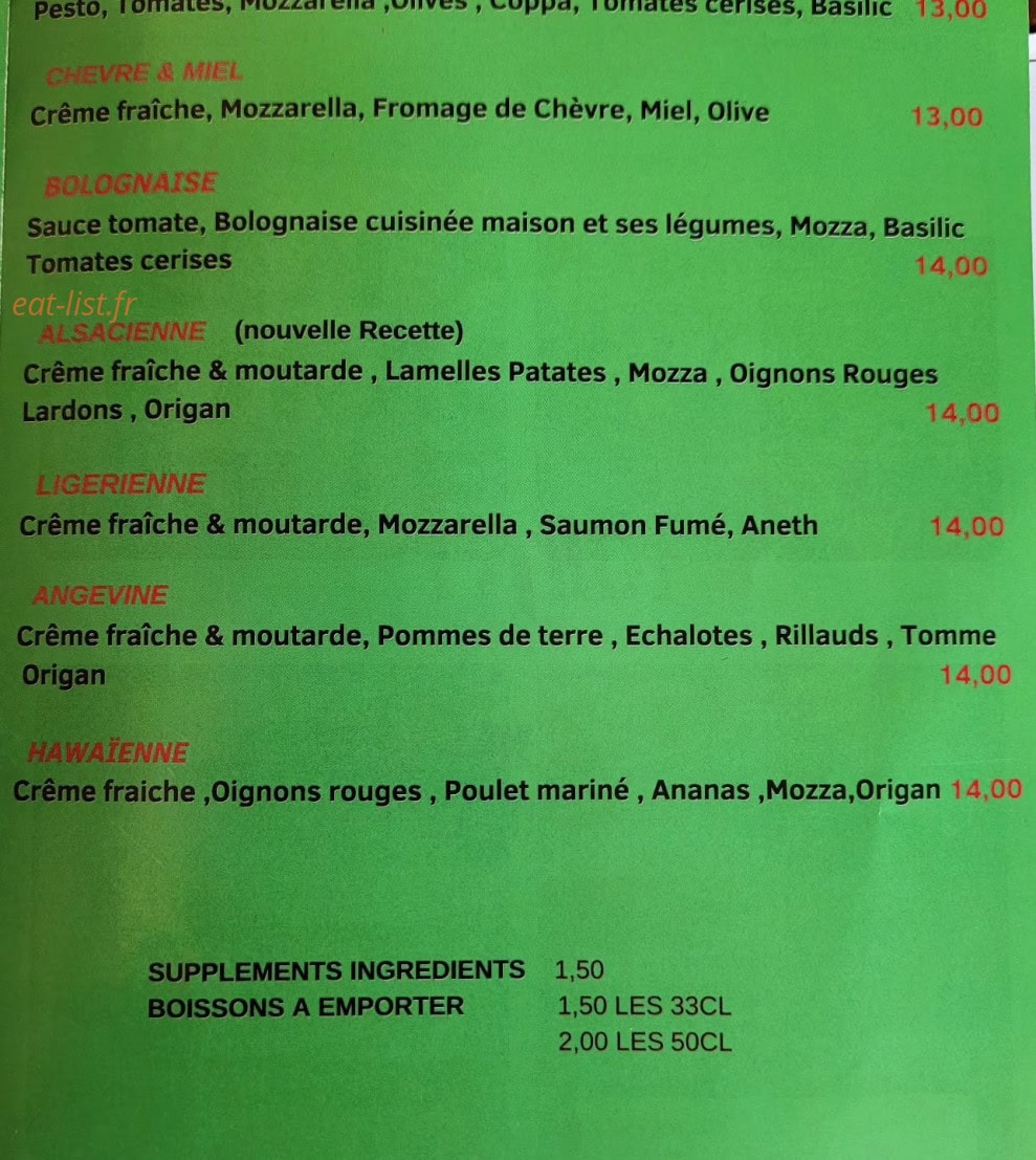 La Pizza du Village — carte page 3