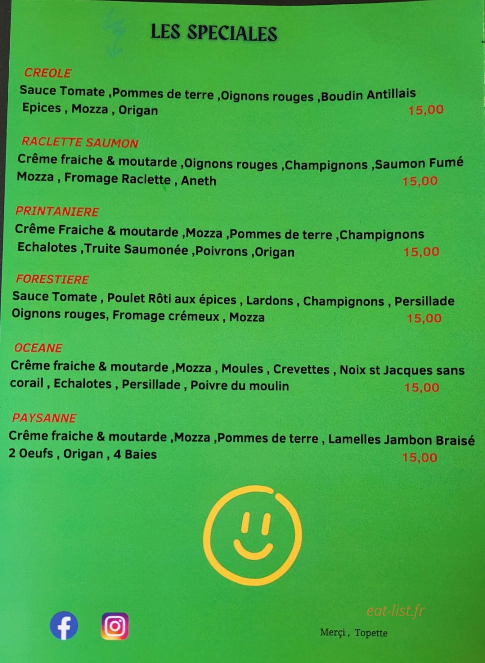 La Pizza du Village — carte page 4