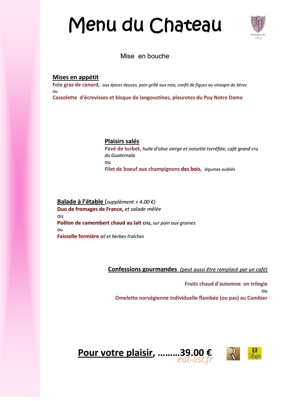 Le Moulin Des Saveurs — carte page 2