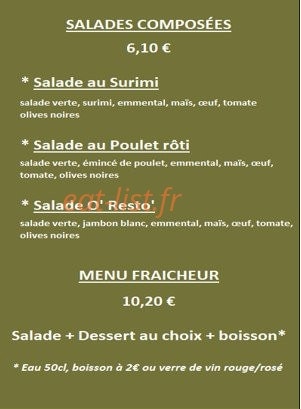 O' Resto' Rapid' — carte page 3