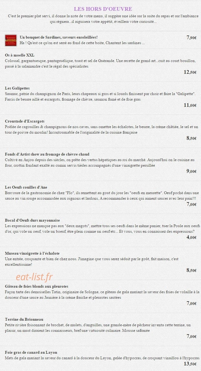 Auberge Saint Pierre — carte page 7