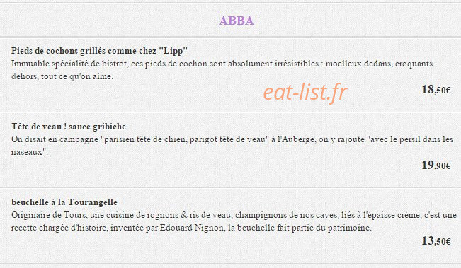 Auberge Saint Pierre — carte page 4