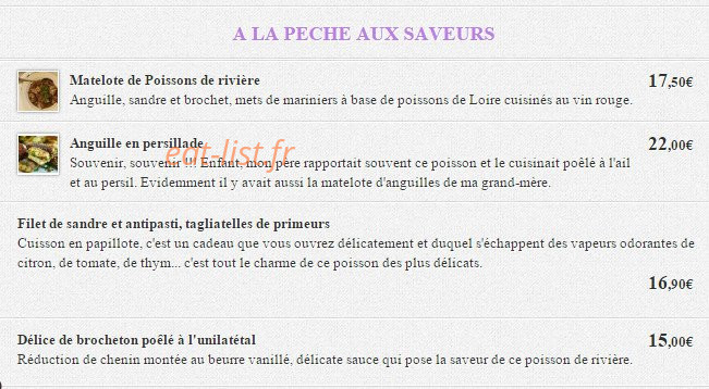 Auberge Saint Pierre — carte page 11