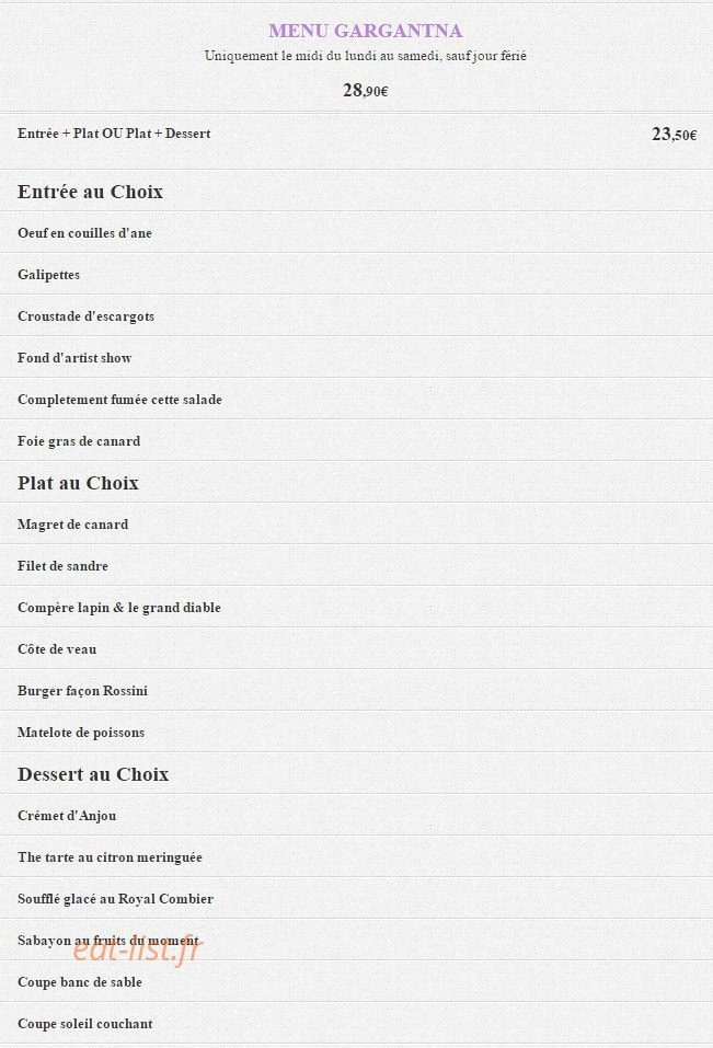 Auberge Saint Pierre — carte page 6