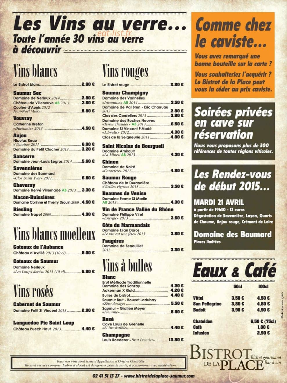 Bistrot Gourmand — carte page 4