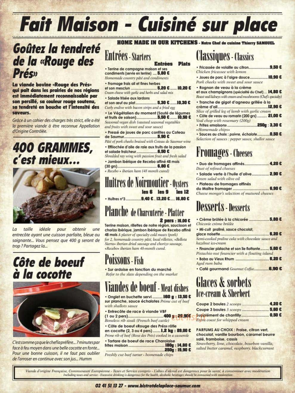 Bistrot Gourmand — carte page 2