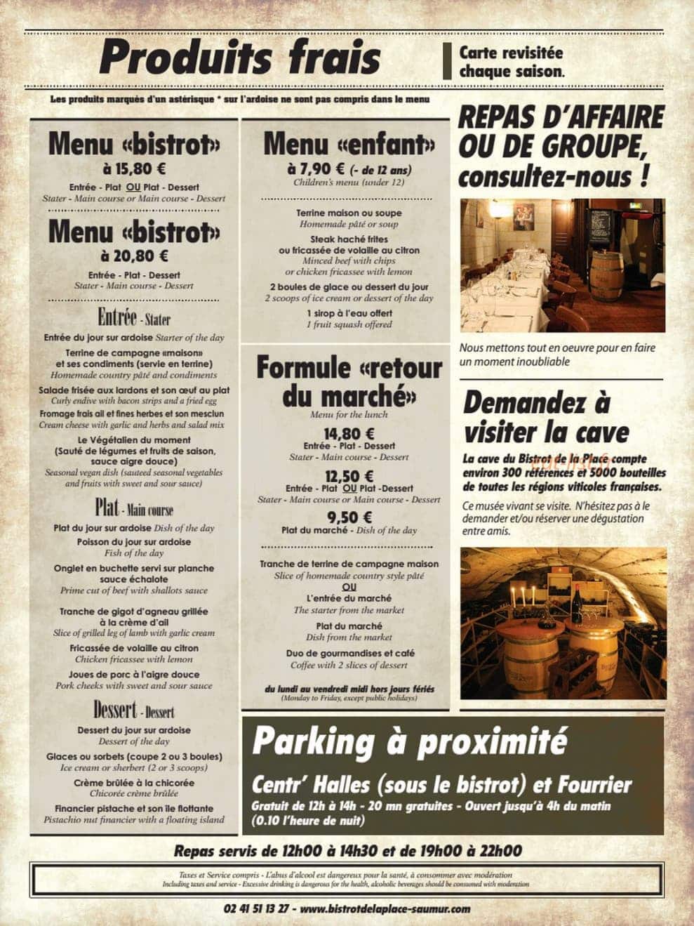 Bistrot Gourmand — carte page 3