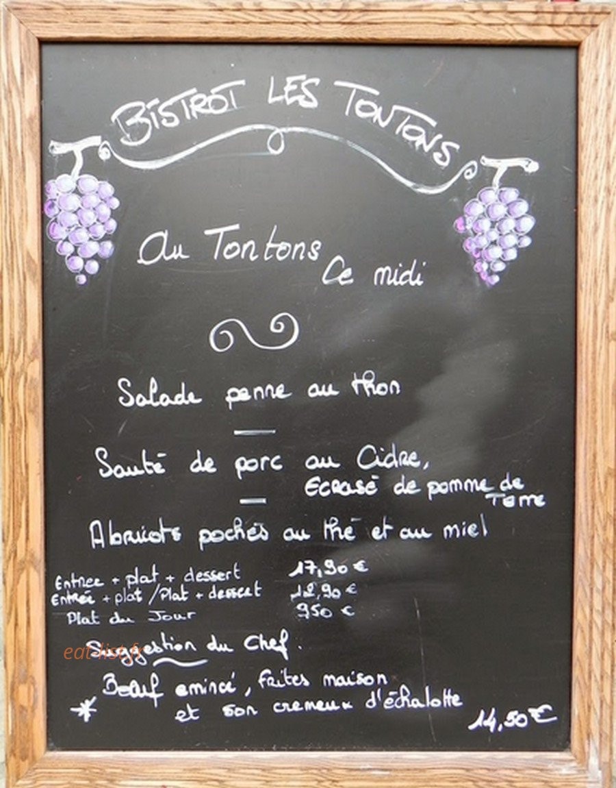 Bistrot Les Tontons — carte page 1