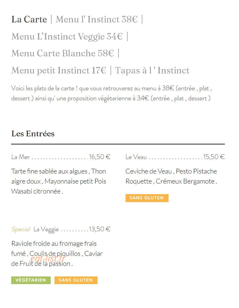 L' Instinct — carte page 1