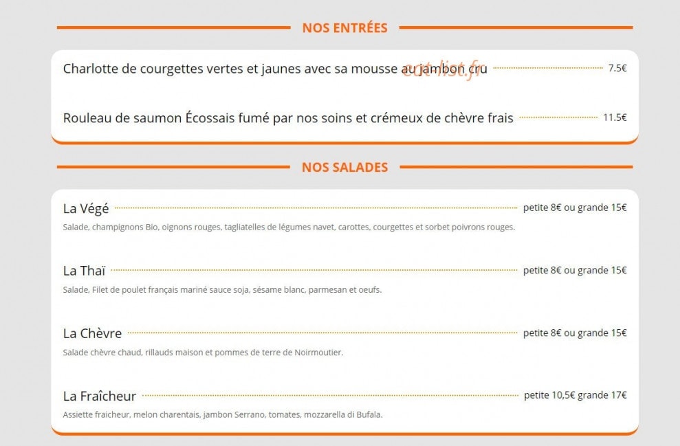 L'Orangeraie — carte page 1