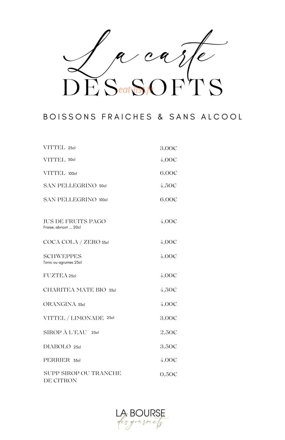 La Bourse des Gourmets — carte page 9