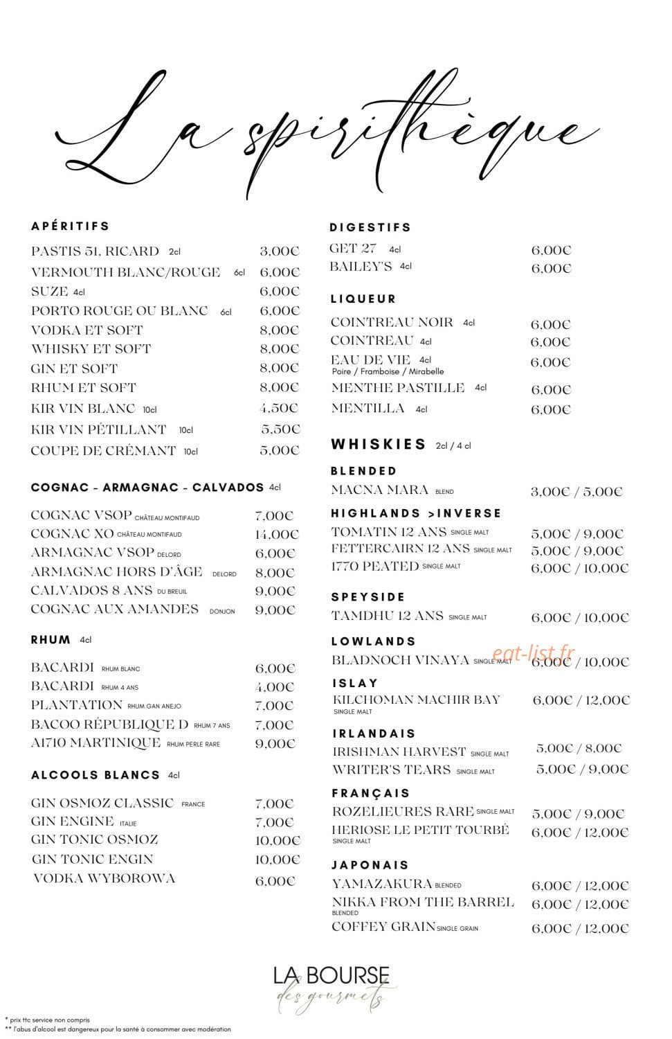 La Bourse des Gourmets — carte page 11