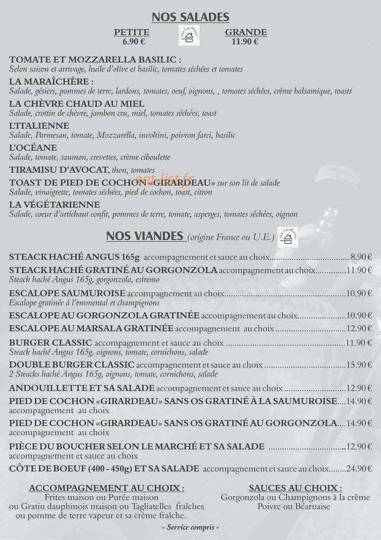 La Calèche — carte page 5